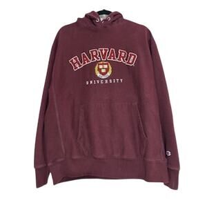 Vintage Champion Men's sz XL Harvard University Reverse Weave Embroidered Hoodie